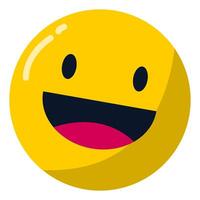 Emoji happy emoticon smile on has face isolated on white background. yellow face, smile, emoticon, emotion vector
