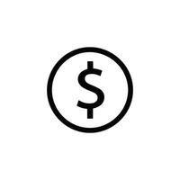 dollar symbol flat icon vector