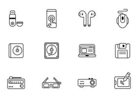 conjunto de iconos de tecnología vector
