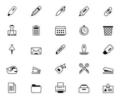 Set of office supplies icon vector