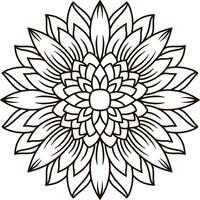 Mandala icon isolated. Coloring page book illustration vector