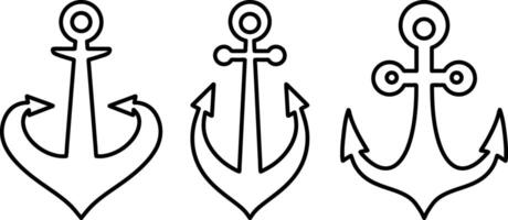 Sketch anchor clipart Sea symbol illustration vector