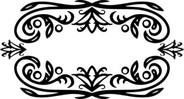 Vintage element Damask frame border pattern Engraving stencil illustration vector