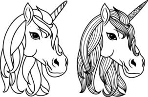 Unicorn Dream Big horse Magical animal Tattoo Sketch illustration vector