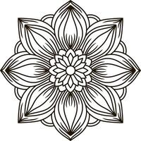 Mandala icon isolated. Coloring page book illustration vector
