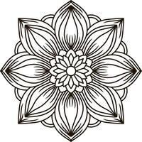 Mandala icon isolated. Coloring page book illustration vector