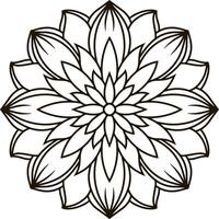 Mandala icon isolated. Coloring page book illustration vector