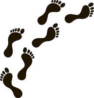 Foot print foot shoes icon Human footprint silhouette Footcare Travel barefoot vector