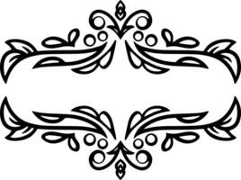 Vintage element Damask frame border pattern Engraving stencil illustration vector