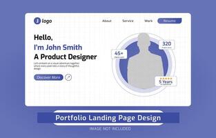 Product designer web template and Portfolio landing page design vector