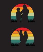 Mother's day silhouette vector