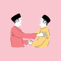 Cultural Greeting of Respectful Handshake vector