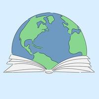ilustración global educación mediante literatura paginas vector