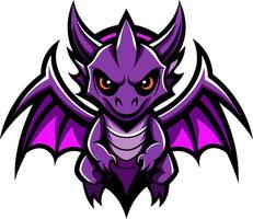 Purple baby dragon logo illustration vector