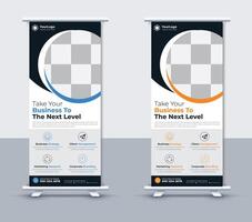 Creative roll up banner design template, Free vector