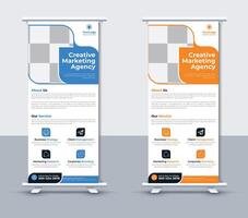 Creative business roll up banner design template, Free vector