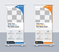 Corporate roll up banner template, Creative roll up banner design, Free vector