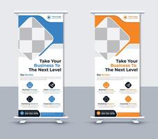 Creative business roll up banner design template, Free vector