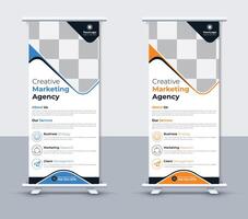 Creative roll up banner design template, Free vector