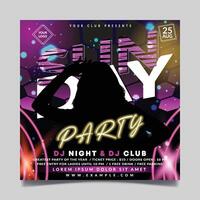 Sunday party flyer template with abstract background vector