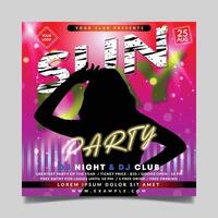 Sunday party flyer template with abstract background vector