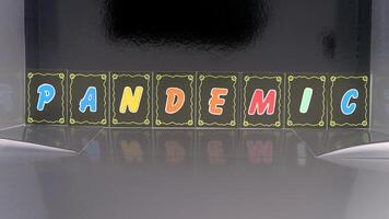 pandemic composed with colored cardboard letters photo