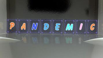 pandemic composed with colored cardboard letters photo