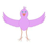 Pink bird with human eyes, on a white background vector