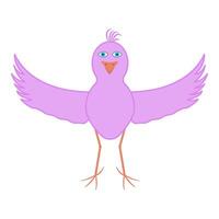 Pink bird with human eyes, on a white background vector