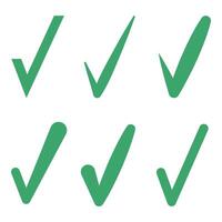 un conjunto de verde marcas de verificación, para utilizar en gráfico diseño vector