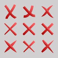 A set of crosses for marking, for use in graphic design vector