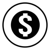 Dollar coin icon vector
