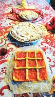 traditional Italian sweets on a set table photo