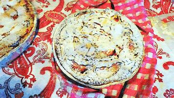 a traditional Italian dessert on a set table photo