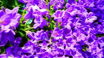 Digital painting style representing purple flowers photo