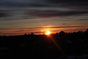 an autumn sunset in Scandinavia photo