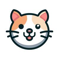 Funny Cat Face flat design. minimal style illustration vector