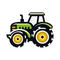 Farm Tractor Icon Illustration. Riding Indian Heavy Agricultural Tractor vector