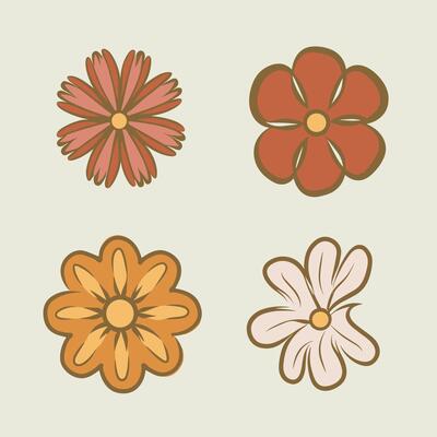 set of flowers illustration