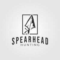 luxury spear head logo icon vintage illustration, template sign and symbol for business, minimalist logo design vector