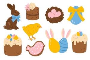 set of Easter icons vector