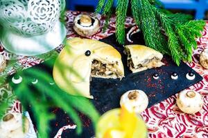 Close-Up of a Deliciously Plated Meal on a Table photo