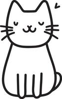 simple line drawing of cat vector