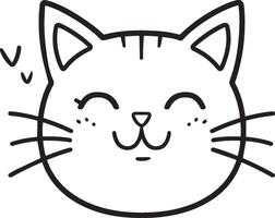 simple line drawing of cat vector