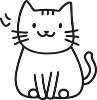 simple line drawing of cat vector