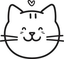 simple line drawing of cat vector