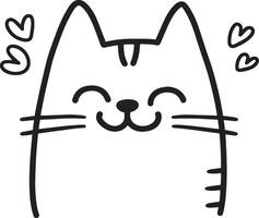 simple line drawing of cat vector