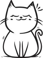 simple line drawing of cat vector