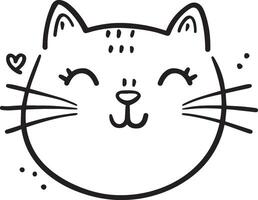 simple line drawing of cat vector