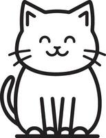 simple line drawing of cat vector